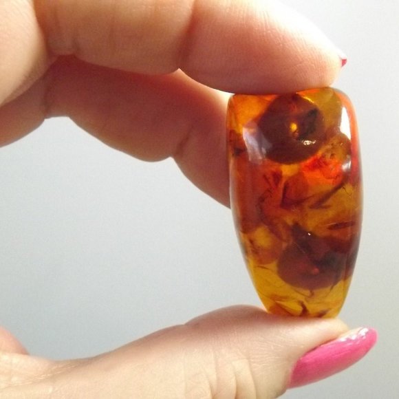 One-of-a-Kind Vintage Amber Brooch with Occlusions - Picture 10 of 10